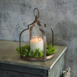 Open Air Copper Metal Lantern, 2 Size Options -Home Decor Sale Store E234127 3 56073