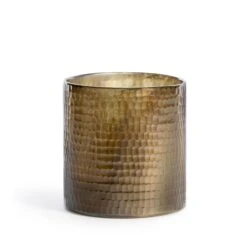 Hammered Pattern Glass Vase, Bronze By Park Hill Collection (Pick Up Only)