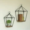 Hanging Metal Lantern Shelf With Wood Base, 2 Size Options (Pick Up Only)