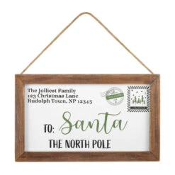 "To Santa, The North Pole" Framed Letter Wooden Christmas Ornament
