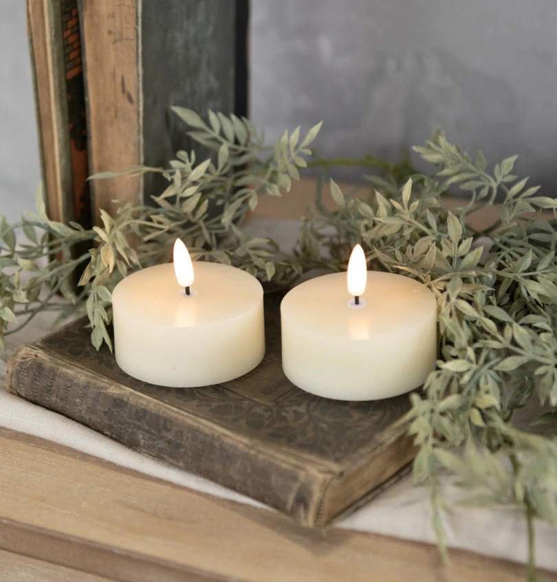 3D Flameless Oversized Tealight Candle, Cream, Box Of 2 2 3D Flameless Oversized Tealight Candle, Cream, Box Of 2 - Image 2