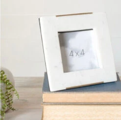 Marble Photo Picture Frame, 4 X 4"