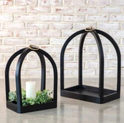 Black Wood Lantern, 2 Size Options