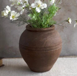 Brown Cement Lined Vase