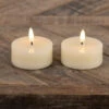 3D Flameless Oversized Tealight Candle, Cream, Box Of 2
