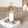 Brushed Gold Metal Lantern, 2 Size Options