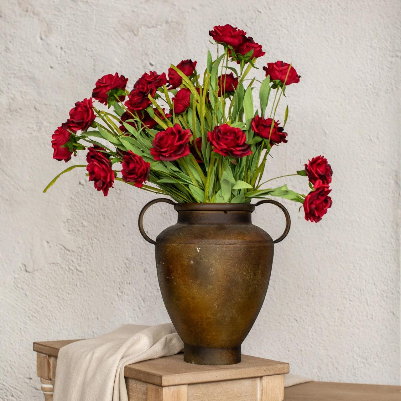 Rose Spray, Red, 31" 2 Rose Spray, Red, 31" - Image 2