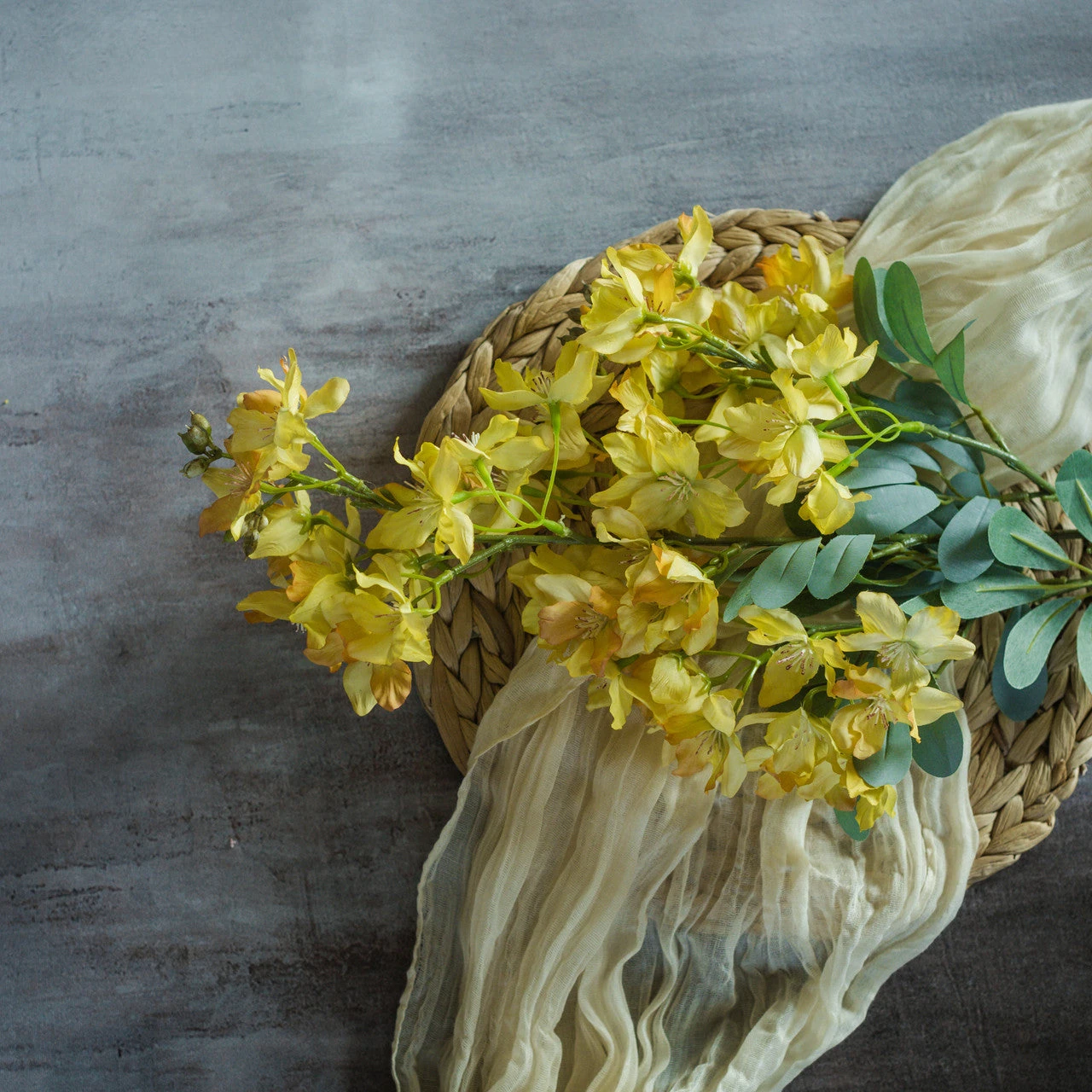 Blossom Spray, Yellow, 34" 2 Blossom Spray, Yellow, 34" - Image 2