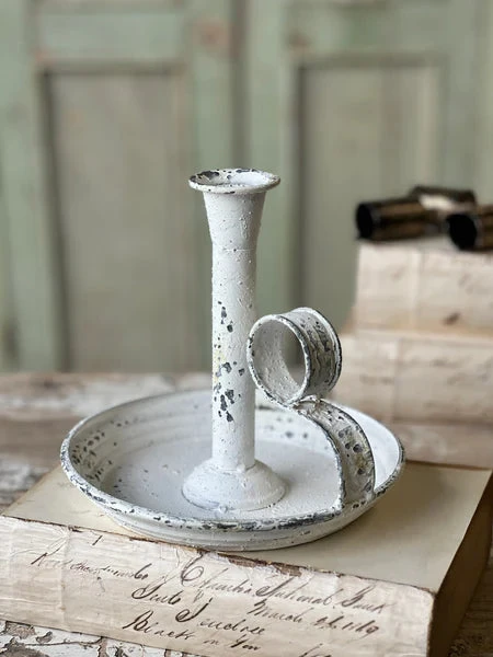 Wimberley Taper Candle Holder, Cream, 6.5" 1 Wimberley Taper Candle Holder, Cream, 6.5"