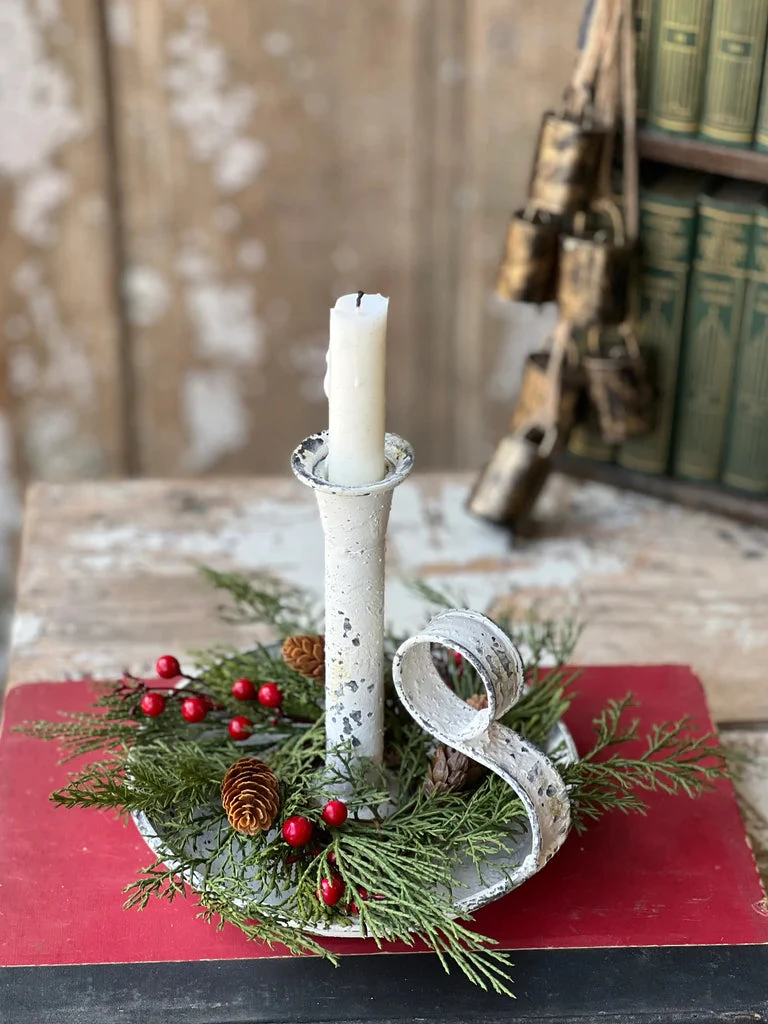 Wimberley Taper Candle Holder, Cream, 6.5" 2 Wimberley Taper Candle Holder, Cream, 6.5" - Image 2