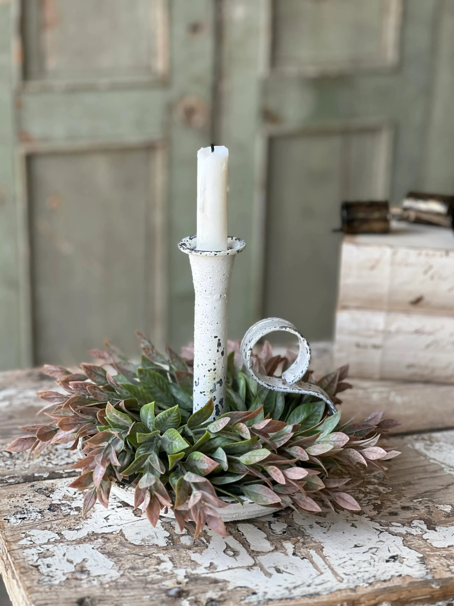 Wimberley Taper Candle Holder, Cream, 6.5" 3 Wimberley Taper Candle Holder, Cream, 6.5" - Image 3