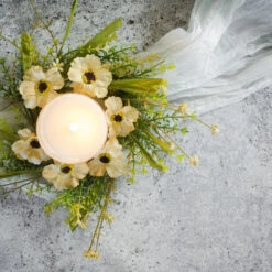 Wildflower Candle Ring, Orange, 12"