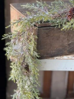 6' Prickly Pine Garland, Snowy 9 6' Prickly Pine Garland, Snowy -Home Decor Sale Store LM38696