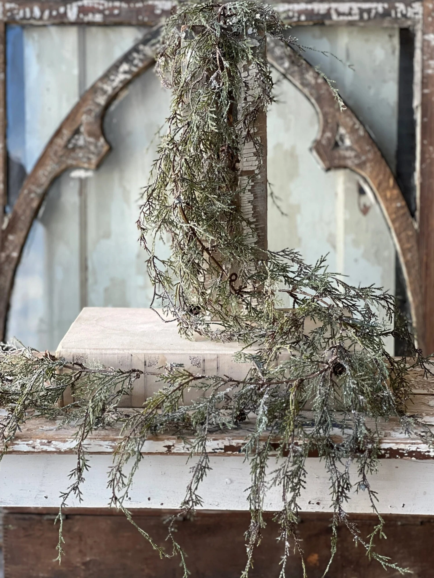 6' Snowy Weeping Cedar Garland 3 6' Snowy Weeping Cedar Garland - Image 3