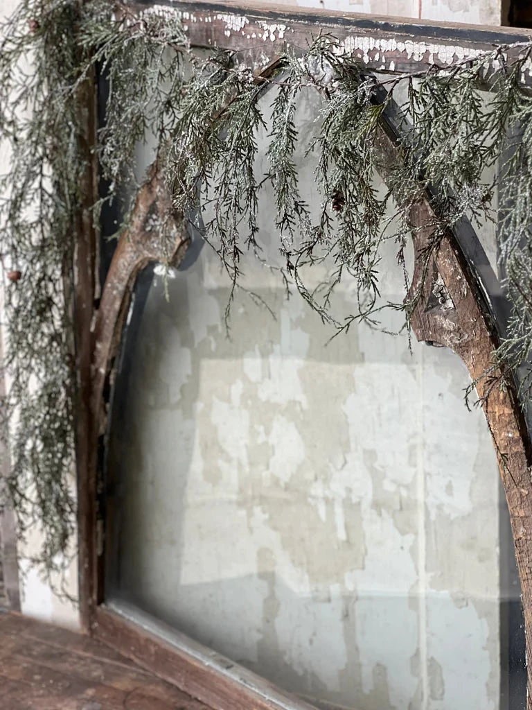 6' Snowy Weeping Cedar Garland 1 6' Snowy Weeping Cedar Garland