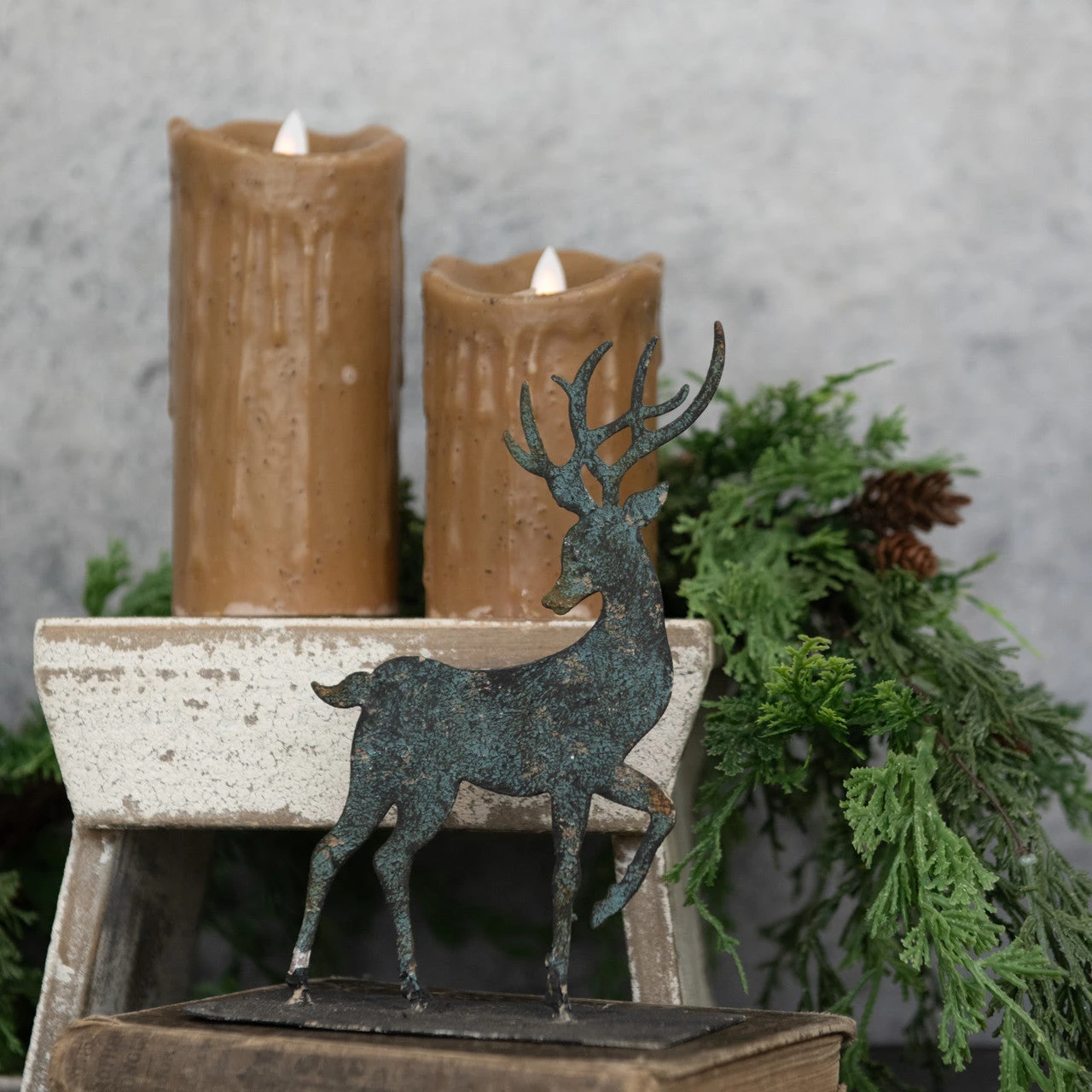 8" Tabletop Metal Deer Figure 2 8" Tabletop Metal Deer Figure - Image 2