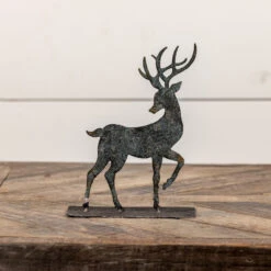 8" Tabletop Metal Deer Figure