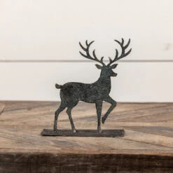 7" Tabletop Metal Deer Figure