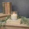 Chevron Glass 3D Flameless Candle, Ivory, 3.5 X 4" T