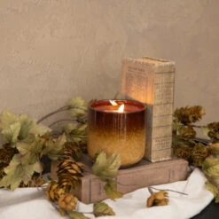 Brown & Tan Ceramic 3D Flameless Candle, 4 X 4" T