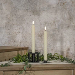 3D Flameless Twist Taper Candle, Cream, 9.5" T, Box Of 2