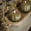 3D Flame Short Pumpkin Candle, Green, 3"