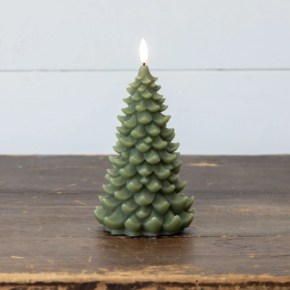 3D Flame Balsam Tree Candle, Dark Green, 7" 2 3D Flame Balsam Tree Candle, Dark Green, 7" - Image 2