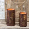 Antiqued Brown Leaf Cut-Out Lantern, 2 SIze Options
