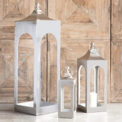 Silver Metal Lantern, 3 Size Options (Pick Up Only)