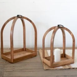 Natural Wood Lantern, 2 Size Options