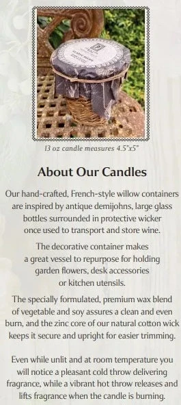 French Willow Wrapped Glass Candle, Vintage Pumpkin Scent By Porch View Home 2 French Willow Wrapped Glass Candle, Vintage Pumpkin Scent By Porch View Home - Image 2