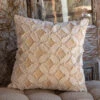 Pinwheel Design Square Pillow, Neutral Cream By Porch View Home