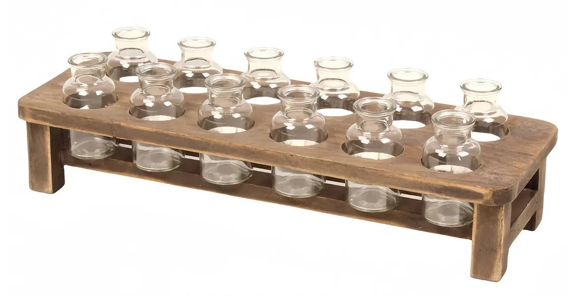 Wooden Flower Stand With 12 Bottles By Porch View Home (Pick Up Only) 1 Wooden Flower Stand With 12 Bottles By Porch View Home (Pick Up Only)