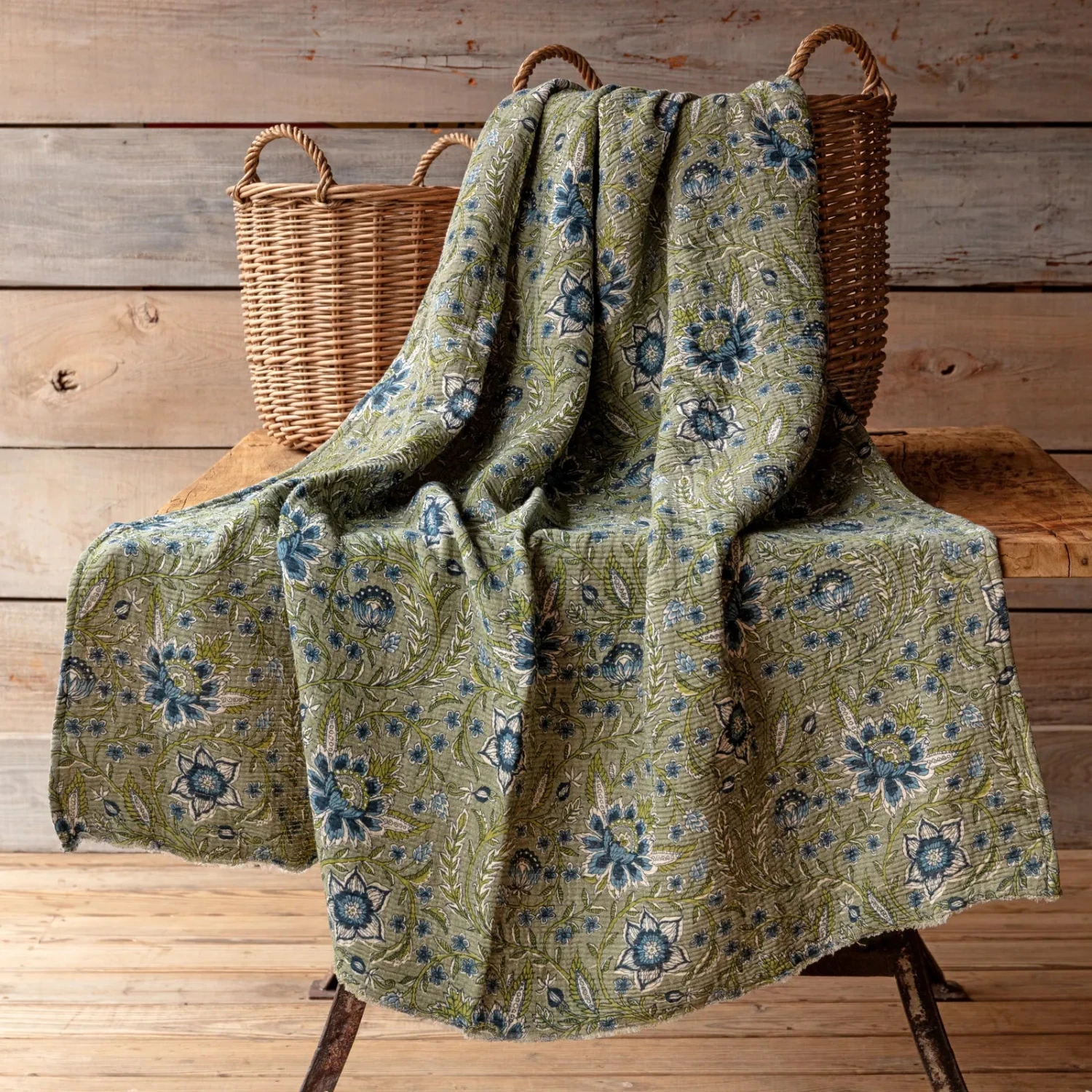 Plumbago Botanical Print Cotton Throw Blanket By Porch View Home 1 Plumbago Botanical Print Cotton Throw Blanket By Porch View Home