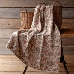 Fennel Botanical Print Cotton Throw Blanket By Porch View Home