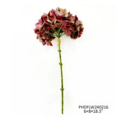 Hydrangea Stem, Burgundy, 18.5" By Porch View Home