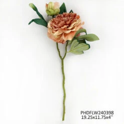 #3 French Peony Stem, Sorbet, 19.25" By Porch View Home