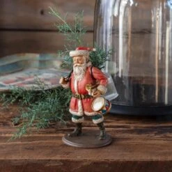 Santa Bearing Gifts Table Top Flower Holder By Porch View Home (Pick Up Only)