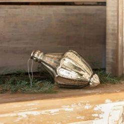 Cathedral Antiqued Mercury Glass Ornament, 10" By Porch View Home (Pick Up Only)