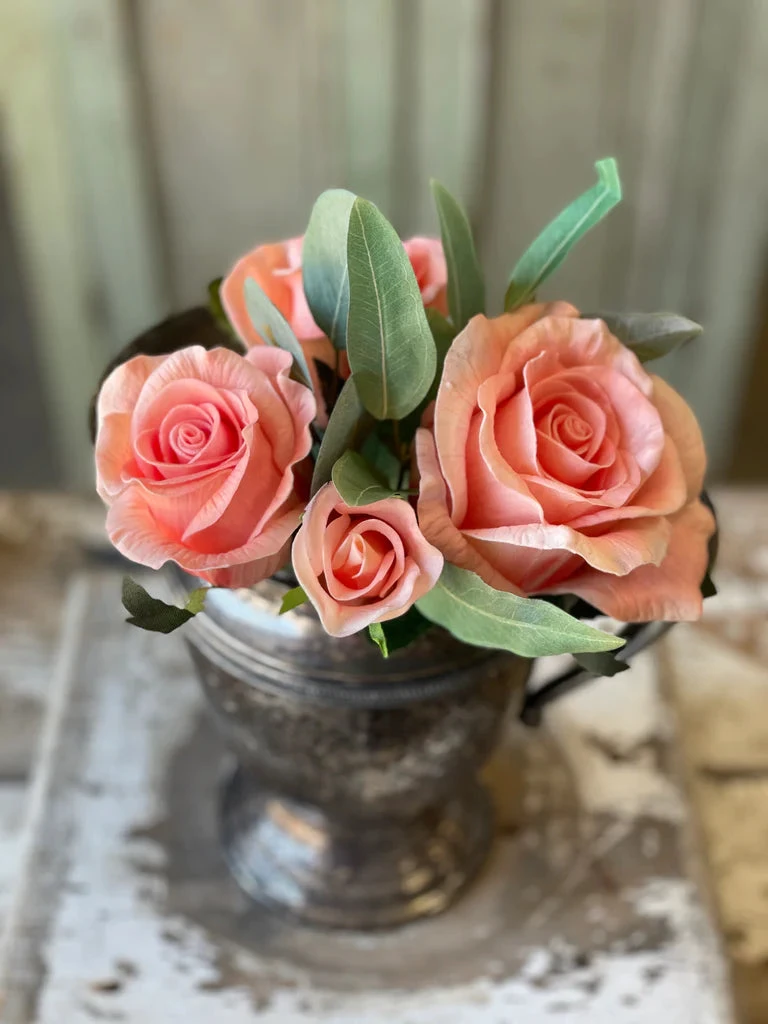 Coming Up Roses Bundle, Real-Touch Blooms, Soft Coral, 11" 1 Coming Up Roses Bundle, Real-Touch Blooms, Soft Coral, 11"