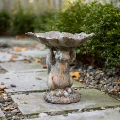 Squirrel Birdbath Statue