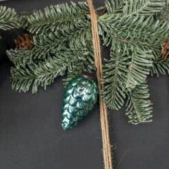 Pinecone Kugel Christmas Ornament, 3", Turquoise