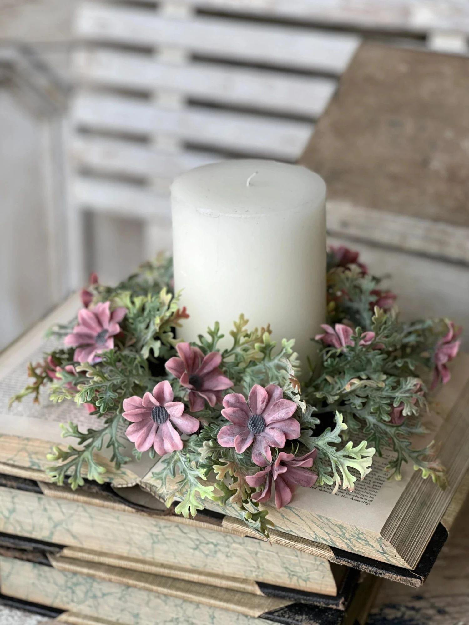 Evening Sonata Blooms Candle Ring, 13" 1 Evening Sonata Blooms Candle Ring, 13"