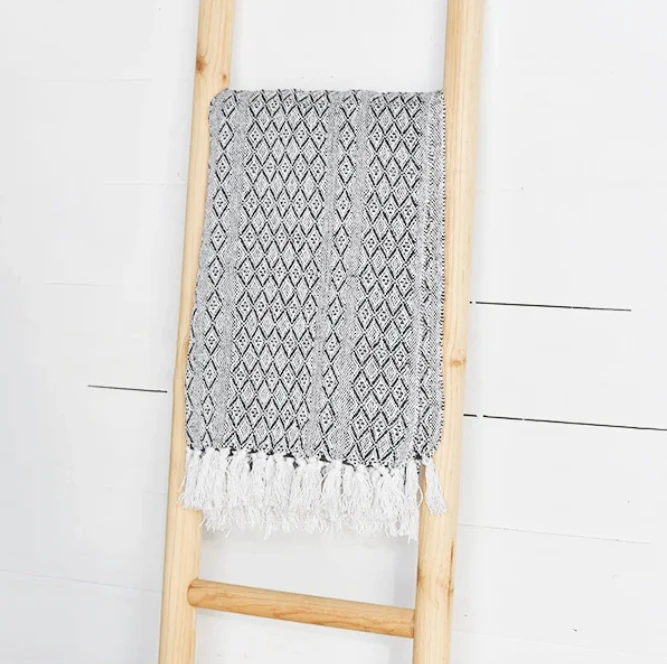 Diamond Print Fringed Blanket Throw 1 Diamond Print Fringed Blanket Throw