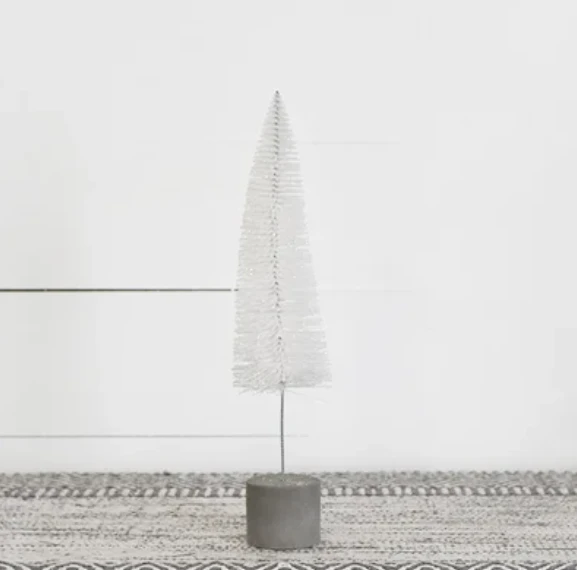 Bottle Brush Tree, White, 14.2" 1 Bottle Brush Tree, White, 14.2"