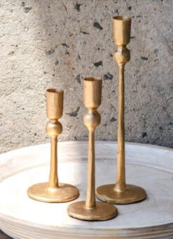 Gold Ball Taper Candle Stick Holder, 3 Size Options