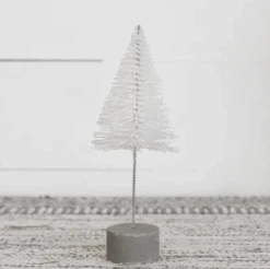 Bottle Brush Tree, White, 8.66"