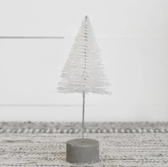 Bottle Brush Tree, White, 8.66" 1 Bottle Brush Tree, White, 8.66"