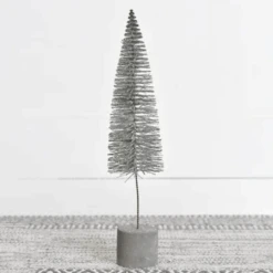 Bottle Brush Tree, Grey, 14.2"