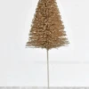 Bottle Brush Glitter Tree, Champagne, 8.75"